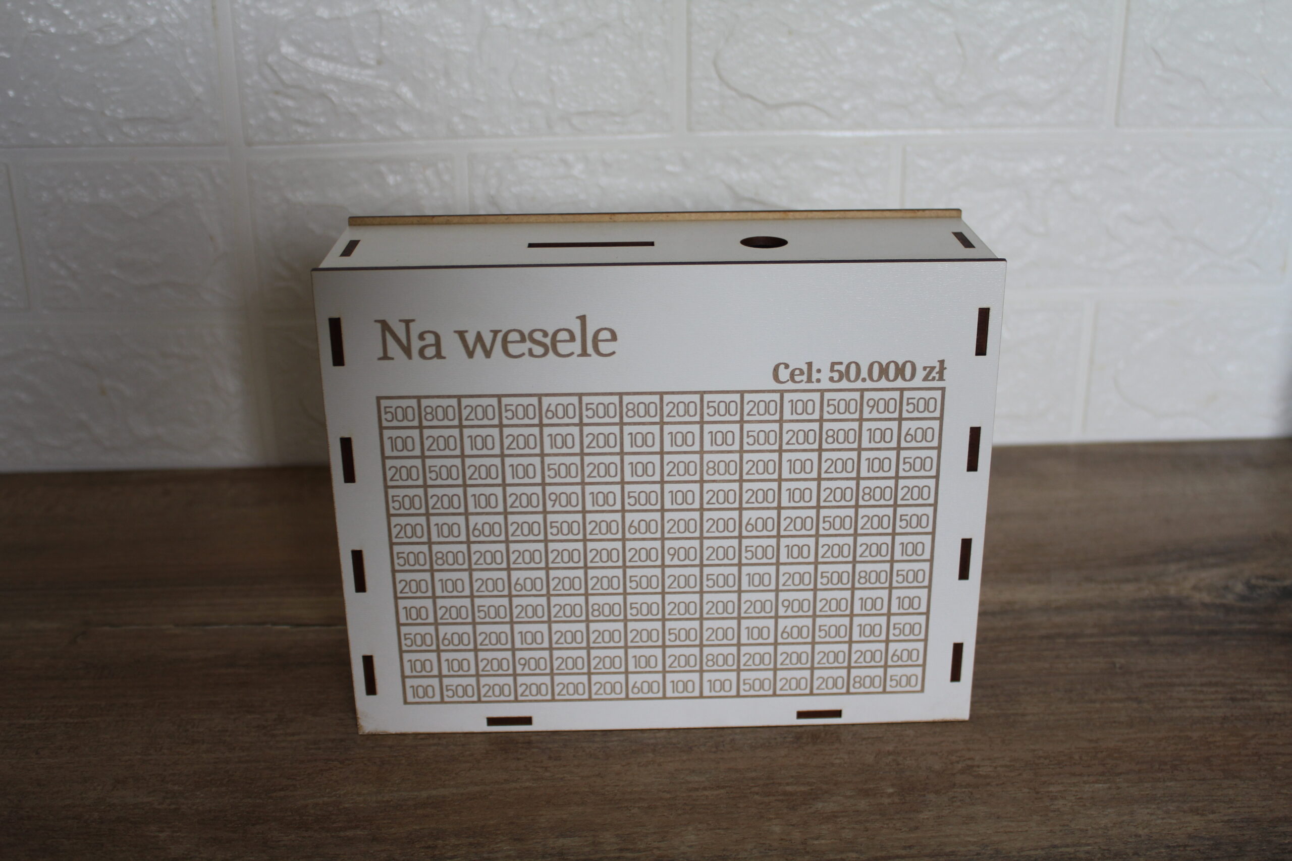 Skarbonka wykreślana personalizowana biała - obrazek 5