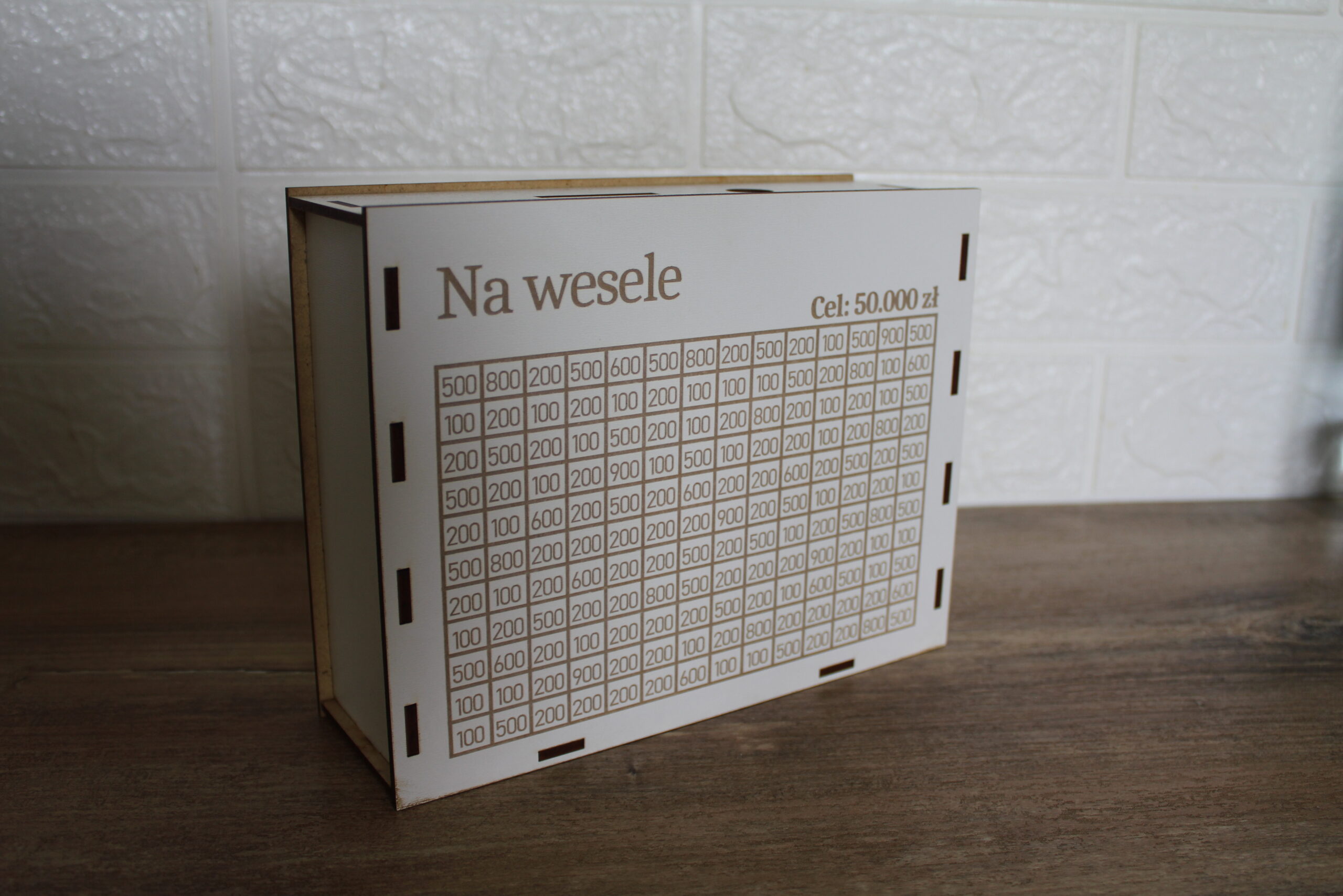 Skarbonka wykreślana personalizowana biała - obrazek 4